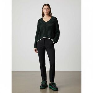 Wilfred Aritzia Eleanor black/botany chunky knit sweater size large NWT